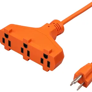 16/3 AWG Outdoor Extension Cord with 3 Outlets, 25FT Triple Tap Extension Cord, 15A 125V ETL Listed