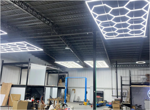 Vendita calda autosalone autotelaio con dettagli di Design luce <span class=keywords><strong>Led</strong></span> per officina luce esagonale luce <span class=keywords><strong>Led</strong></span> da soffitto - Product Image 6