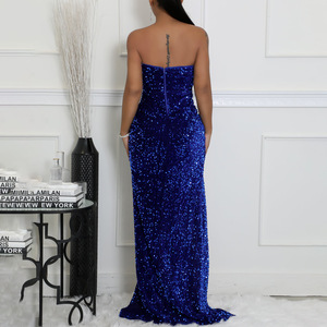 <span class=keywords><strong>Robe</strong></span> <span class=keywords><strong>de</strong></span> soirée modeste <span class=keywords><strong>de</strong></span> haute qualité C8651 pour femmes, sans bretelles, dos nu, sans manches, moulante, à paillettes, longue, maxi, pour soirée <span class=keywords><strong>de</strong></span> bal - Product Image 5