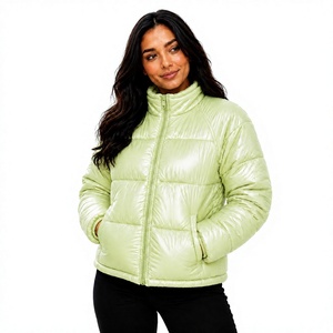 Chaqueta Acolchada de Invierno para Mujer, Nueva Colección, Color Sólido, Estilo Burbuja, Gruesa, Cálida, Ligera y Aislante - Product Image 1