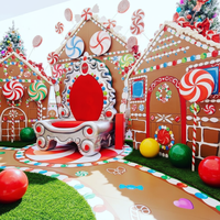 Trône de Père Noël en fibre de verre grandeur nature de 180 cm - Décoration de Noël commerciale durable, résistante aux UV et imperméable pour usine