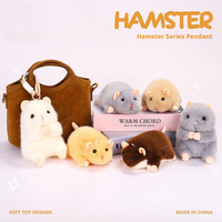 Pendentif en peluche magnétique de la série Hamster Créatif, mini figurine animale porte-clés pour sac à dos, ornement, vente en gros, cadeau de fête