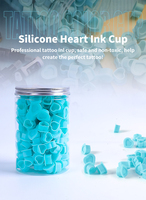 Vasos de Silicona Desechables Coloridos para Tinta de Tatuaje, 200 Unidades por Paquete, en Forma de Corazón, para Artistas del Tatuaje