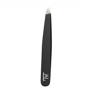 Black Coated Stainless Steel Eyebrow Tweezers Precision Brow Shaping <b>Hair</b> <b>Removal</b> Tweezer Professional Beauty Salon Makeup <b>Tool</b> - Product Image 1
