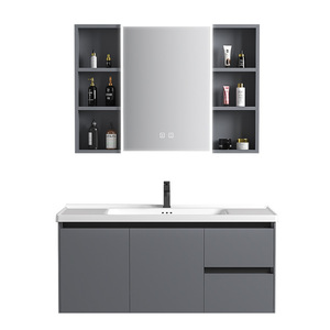 Ceramic Seamless Basin Intelligent <b>Mirror</b> Cabinet MDF Honeycomb Drawer Wall Mounted Bathroom Cabinet - Product Image 4