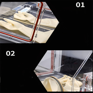 Mini guantera de laboratorio de acrílico transparente aislada ZZ Rhino con sistema de vacío OEM personalizable para laboratorios de física/Biología/química - Product Image 4