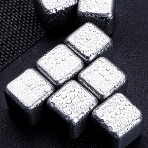 SS304 Food-Grade Stainless Steel Creative Square Stone Ice Cubes Set for <b>Bar</b> Wine Beer Whisky Coffee and Frozen <b>Drinks</b> - Product Image 3