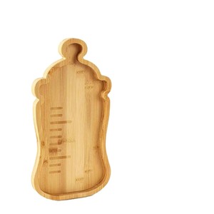 Bandeja de servir de bambú con forma de botella para frutas, refrigerios y té para niños con compartimentos divididos - Product Image 5