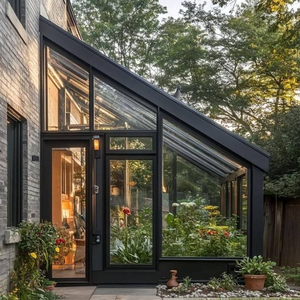 <span class=keywords><strong>Precio</strong></span> de Fábrica, Invernadero de Aluminio y Vidrio para Patio Exterior, Resistente al Viento, con Techo Triangular, para Villas y Apartamentos - Product Image 5