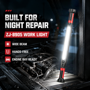 Lampe de travail portable magnétique COB à affichage numérique LED IP65 rechargeable 2000mAh avec avertissement SOS rouge, lampe d'inspection mécanique, camping - Product Image 2