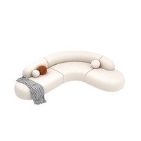 Ensemble de canapé d'angle en tissu crème simple et design pour hôtel, petit appartement, réception, salon de beauté, bureau de vente, zones de repos