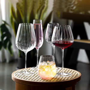 <strong>Wholesale</strong> Clear Ribbed Goblet Glass for Wine <strong>Champagne</strong> <strong>Flute</strong> Water - Product Image 3