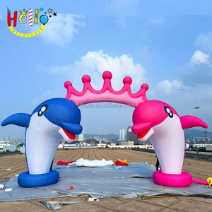 Arco inflable de animales para <span class=keywords><strong>acuario</strong></span>, arco de delfines inflable rosa y azul - Product Image 1