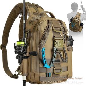 Custom Large Capacity Multifunctional Waist Bag Tactical Backpack Crossbody <b>Fishing</b> <b>Rod</b> Gear Bag Made Durable Nylon - Product Image 1