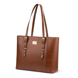 Bolso Tote Casual de Negocios para Mujer, Estilo Vintage, Cuero PU Crazy Horse, Abertura Abierta, Dos Correas de Cadena, Bolso de Hombro de Lujo - Product Image 1
