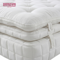 Matelas artisanal LOONGFUNG avec tissu en lin naturel respirant, crin de cheval et laine authentiques, design double Euro Top