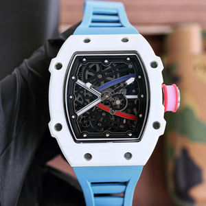 Reloj de Pulsera de Lujo para Hombre, Diseño de Alta Gama, Color Único, Esqueleto, Automático, Mecánico, Caja de Carbono, Correa de Goma Negra - Product Image 3