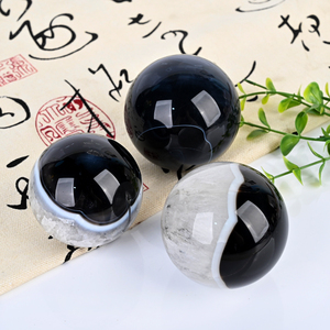 High Quality Spirit <b>Crystal</b> <b>Ball</b> Crafts Black Onyx Sphere for Meditation - Product Image 1