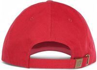 Topi Baseball Klasik Merah Berpinggiran Lengkung dengan Logo Bordir Tenun Kustom, Penutup Kepala Snapback yang Dapat Disesuaikan