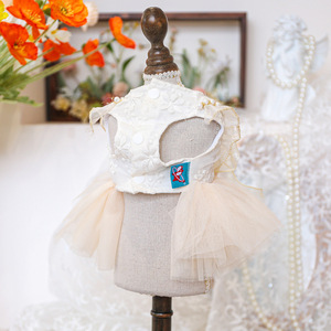 Pet Spring/Summer Collection: Teddy Bear, Bichon Frise, Pomeranian, <b>Cat</b>, and Puppy <b>Clothes</b> - Gold-Plated Wedding Dress - Product Image 3
