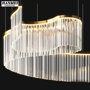 Modern Luxury Long Stainless Steel LED Pendant Chandeliers Villas Living Dining Rooms Private Clubs Hotels Lobbies HM-Pendant La - Product Image 3