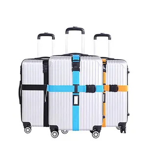 Sangles de voyage réglables multicolores Ceinture de sécurité pour valise avec boucle en plastique ou serrure à code Accessoires d'emballage pour bagages