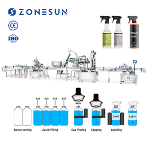 Zonesun สายการผลิตน้ำยา ZS-FAL180F10ปิดฝาขวดแก้วแบบกลมอัตโนมัติเต็มรูปแบบฉลาก - Product Image 1