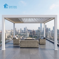 Pergola intelligente en aluminium résistante au vent Sweet Home, toit bioclimatique électrique, gazebo pour terrasse, jardin, patio, utilisation en extérieur