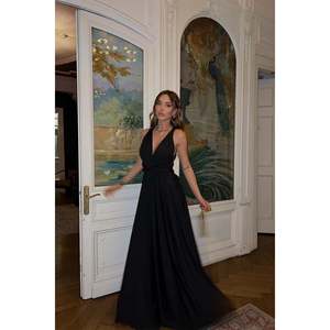 Robe de soirée longue noire à nouer - Product Image 3