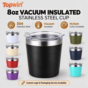 8oz 304 Stainless Steel Vacuum Insulated Tumbler with Flip <b>Lid</b> Portable Mini <b>Coffee</b> Milk <b>Cup</b> for Cold and Hot Drinks - Product Image 1