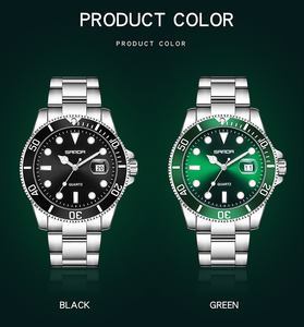 Reloj de Cuarzo SANDA 1099 para Hombre, Estilo Green Water Ghost, con Calendario Simple, Resistente al Agua 30M, Reloj de Pulsera Ejecutivo - Product Image 3