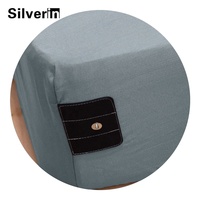 Drap-housse personnalisable King Size en fibre d'argent et Tencel, ultra-doux, antibactérien, avec cordon et prise