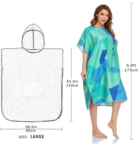 Poncho con capucha sin arena personalizado al por mayor, Toalla de baño de algodón de microfibra <span class=keywords><strong>para</strong></span> adultos, absorbe el sudor, patrón de logotipo <span class=keywords><strong>para</strong></span> nadar en la <span class=keywords><strong>playa</strong></span> - Product Image 6