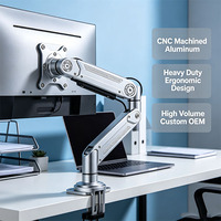 Support de moniteur en aluminium usiné CNC robuste pour bureau, idéal pour une configuration ergonomique – Personnalisation OEM en gros volume