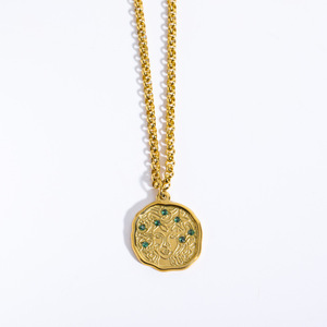 Collar de ythology chapado antiguo, disco de Teel chapado en oro de 18K, diosa reek ETRO - Product Image 6