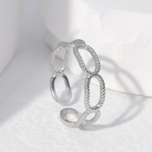Wholesale 50 Models Waterproof Stainless Steel <strong>Rings</strong> With 18K <strong>Silver</strong> Plated Open <strong>Adjustable</strong> <strong>Ring</strong> for Women Girls - Product Image 3