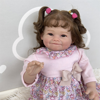 NPK 60cm 3D visage bébé Reborn Silicone poupée bébé mignon doux réaliste vie comme Reborn poupée bébé avec sourire doux