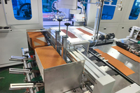 Machine automatique de fabrication de boîtes rigides en carton pliables avec aimants, PLC et moteur 380V, 0-15 pièces/min