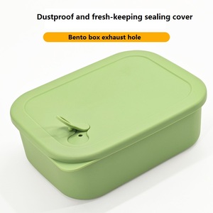 Three-Compartment Square Rectangular Stainless Steel Silicone BPA Free Waterproof Reusable Portable <b>Lunch</b> <b>Box</b> for Children's - Product Image 6