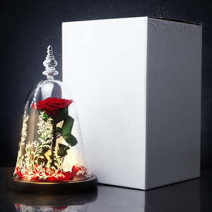Cadeau de Noël 2026 Cadeau de <span class=keywords><strong>la</strong></span> Saint-Valentin Fleur éternelle sous cloche en verre Rose <span class=keywords><strong>La</strong></span> <span class=keywords><strong>Belle</strong></span> <span class=keywords><strong>et</strong></span> <span class=keywords><strong>la</strong></span> Bête <span class=keywords><strong>Prince</strong></span> Plante décorative - Product Image 1