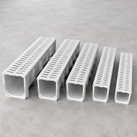 Caniveau de drainage linéaire en composite SMC avec grille en acier inoxydable pour jardin, usine, entrepôt et zone de stationnement