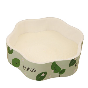 Bulus <b>Cat</b> <b>Scratching</b> <b>Board</b> With Bed Corrugated Paper Thickened Plant Pattern For <b>Cats</b> - Product Image 5