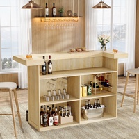 Table de bar à 4 niveaux Tribesigns, 70,9 pouces, grand meuble de bar moderne pour la maison avec porte-verres à vin, armoire à liqueurs avec étagères de rangement