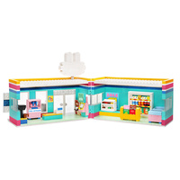 OXFORD BUNNI KONBINY CONVENIENCE STORE Mini-boutique à thème bâtiments modernes, blocs de construction en plastique ABS, jouet pour enfants représentant des scènes de la vie quotidienne