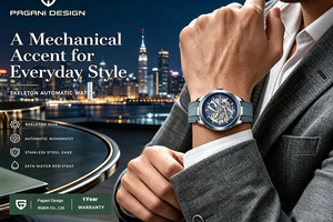 Reloj Automático PAGANI DESIGN con Cristal de Zafiro Exquisito con Revestimiento AR+AF, Resistente al Agua 100M, Nuevo Reloj Mecánico de Esqueleto de 42MM para Hombre - Product Image 4