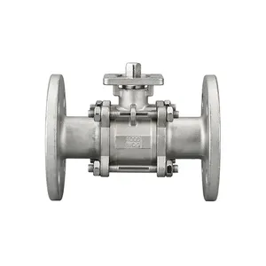 Katup Bola Baja Tahan Karat 3 Buah 1 ''ANSI DIN ISO Flange Ball Valve Kompatibel dengan Aktuator Pneumatik