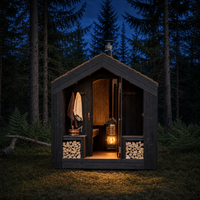 Sauna extérieur de style Gable à chauffage rapide (10 à 15 min) avec pack d'accessoires – Cabine de sauna extérieure en forme de A