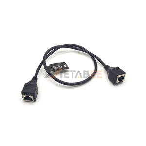 Câble d'extension Ethernet blindé Cat5e <span class=keywords><strong>RJ45</strong></span> Femelle-Femelle à montage sur panneau, coupleur de prise réseau 8P8C avec décharge de tension, noir - Product Image 5