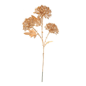 Feuille de <span class=keywords><strong>Ginkgo</strong></span> <span class=keywords><strong>Biloba</strong></span> dorée nouveautés 3 fourchettes fleurs artificielles en vrac pour la décoration de la maison décor de mariage feuilles d'or - Product Image 4