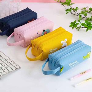 <b>Large</b> Capacity Zipper School Cartoon Pattern Pencil Cases Cartoon Printed logo Pencil <b>Box</b> Canvas Pencil Bags for Girls and Boys - Product Image 1